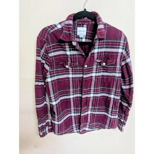American Eagle Flannel Shirt Medium 100% Cotton Plaid Casual Soft Classic
